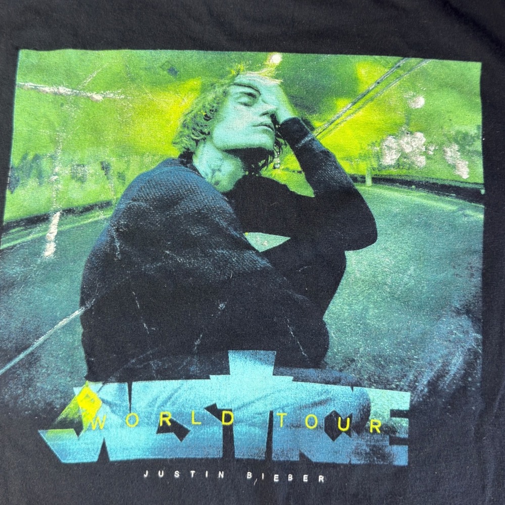 Justin Bieber‎ Justice World Tour T-Shirt Black Mens Medium 2022 Concert Graphic